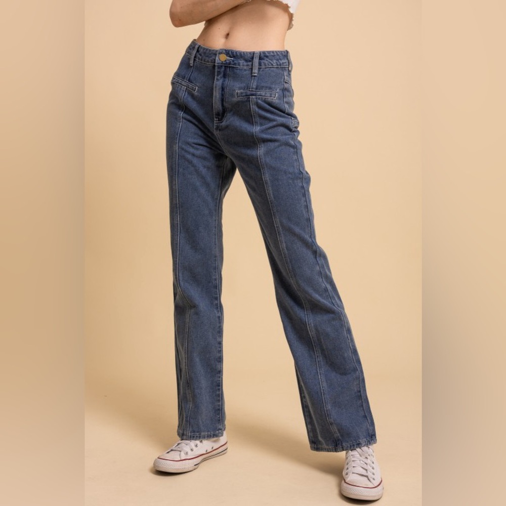 🩷J6 Sunday Deals! Bluevelvet Star Patch Boot Cut Blue Denim Jeans - Picture 5 of 6